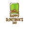 Saint Patricks Day greeting card. Irish Leprechaun green hat and greeting text isolated on white. Saint Patrick label or