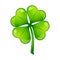 Saint Patricks Day illustration. Irish four leaf clover.