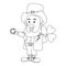 Saint patricks day irish cartoon in black and white