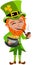 Saint Patricks Day Leprechaun Smoking Gold Pot