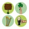 Saint patricks day round icons