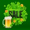Saint Patricks Day SALE banner with clovers
