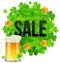 Saint Patricks Day SALE banner with clovers