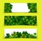Saint Patricks Day vector banners with shamrock leaves