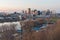 Saint paul riverfront and skyline during twilight