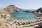 Saint Paul s bay and acropolis of Lindos