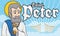 Saint Peter holding the Heaven`s Keys, Vector Illustration