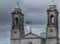 Saint Peter and Paul catholic church in Athlone town, Ireland. Helicopter over the church.