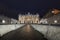 Saint Peter`s Basilica and Saint Peters Square at night