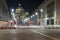 Saint Peter`s basilica from Via della Conciliazione by night