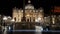 Saint Peter`s Square, St. Peter`s Basilica, night, landmark, reflection, city