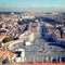 Saint Peter\'s Square in Vatican - retro filter. View of the city Rome.