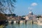 Saint Peter Tiber river in Rome Italy