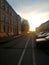 Saint-Peterburg, street, morning, sky, houses cars