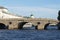 Saint Petersburg bridge, Trinity Bridge or Troitsky bridge over the Neva river, view from water