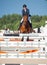 SAINT PETERSBURG-JULY 05: Rider Aleksandr Belekhov on Coyote Ugly 2 in the CSI3*-W/CSIYH1* International Jumping Grand Prix FEI W