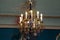Saint Petersburg, Russia, 18.04.2019, Bohemian glass chandelier from time of Catherine Second. Blue living room Yusupov Palace