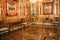 Saint-Petersburg, Russia - august 2021: Interior Amber Room, Catherine palace.