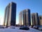 Saint Petersburg, Russia - February 9, 2015: New multi-storey residential buildings in the residential area of Northern Valley