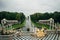 SAINT PETERSBURG, RUSSIA JULY, 2021: panoramic platform on the lower park with cascading fountains