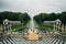 SAINT PETERSBURG, RUSSIA JULY, 2021: panoramic platform on the lower park with cascading fountains