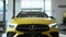 Saint Petersburg, Russia, March 06, 2021, Closeup view of new car standing in modern dealership office and intended for