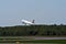 SAINT PETERSBURG, RUSSIA - MAY 10: Flapping plane of German airline Lufthansa