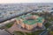 Saint-Petersburg. Russia. Panorama of St. Petersburg city at summer sunset. Engineering castle top view. Mikhailovsky castle.