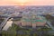 Saint-Petersburg. Russia. Panorama of St. Petersburg city at summer sunset. Engineering castle top view. Mikhailovsky castle.