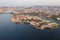 Saint Petersburg. Russia. Panorama of St. Petersburg. Peter and Paul Fortress top view. Rabbit Island. Vasilyevsky Island. Travel