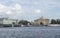 Saint Petersburg, Russia September 10, 2016: Panorama of the embankment of the river Neva. View of the Admiralty and the Hermitage