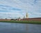 Saint Petersburg, Russia September 10, 2016: Panorama of the Peter and Paul fortress. The Bell Tower Of The Cathedral.