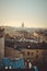 Saint-Petersburg, Russia, September 2018: Beautiful cityscape. Rooftop view on Saint Isaac`s Cathedral and old buildings