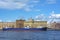 Saint Petersburg, a universal cargo ship on the pier at the embankment of Lieutenant Schmidt