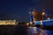 Saint-Petersburg during white nights - hermitage and Dvortsovy bridge