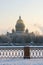 Saint-Petresburg.Russia. View of St. Isaac`s Cathedral in winter