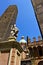 Saint Petronius Statue near Two Towers in Bologna