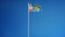 Saint-Pierre and Miquelon flag in slow motion seamlessly looped with alpha