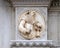 Saint, relief on the portal of the Cathedral of Saint Lawrence in Lugano