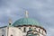 Saint Sava Cathedral Temple Hram Svetog Save with a focus on its cupola and its dome.