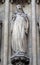 Saint Scholastica, statue on the portal of the Basilica of Saint Clotilde in Paris