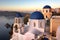 Saint Spyridon Church and Anastasis Church in the Morning, Oia,