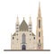 Saint Stephens Cathedral at Vienna, Austria, vector icon