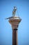 Saint Theodor statue on a column in Venice on the Piazza San Mar