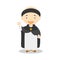 Saint Thomas of Aquino cartoon character. Vector Illustration.