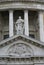 Saint Thomas statue and coat of arms, St. Paul Cathedral, London, England