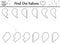 Saint Valentine day black and white matching activity for children. Fun outline puzzle with hearts. Holiday celebration
