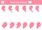 Saint Valentine day matching activity for children. Fun puzzle with hearts. Holiday celebration educational game, printable