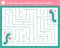 Saint Valentine day maze for children. Holiday preschool printable educational activity. Funny game with insects. Romantic puzzle