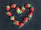 Saint Valentine\'s day greeting berry set: fresh garden strawberry